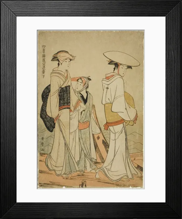 Framed Print : Pleasures of the Four Seasons: Colors and Scents of Flowers, left (Shiki no asobi hana... c. 1783. Creator: Kitagawa Utamaro) Framed Print : Pleasures of the Four Seasons: Colors and Scents of Flowers, left (Shiki no asobi hana... c. 1783. Creator: Kitagawa Utamaro)