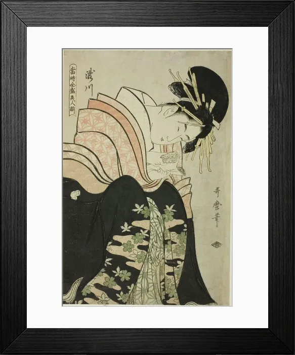 Framed Print : Takigawa, from the series Array of Supreme Beauties of the Present Day... Japan, c. 1794. Creator: Kitagawa Utamaro. Takigawa, from the series Array of Supreme Beauties of the Present Day... Japan, c. 1794. Creator: Kitagawa Utamaro Framed Print : Takigawa, from the series Array of Supreme Beauties of the Present Day... Japan, c. 1794. Creator: Kitagawa Utamaro. Takigawa, from the series Array of Supreme Beauties of the Present Day... Japan, c. 1794. Creator: Kitagawa Utamaro