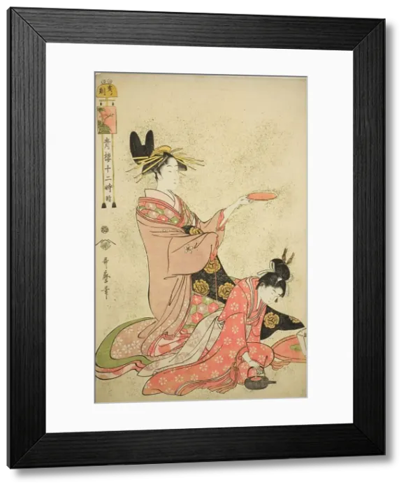 Framed Print : Hour of the Boar (I no koku), from the series Twelve Hours in Yoshiwara (Seiro... Japan, c. 1794. Creator: Kitagawa Utamaro. Hour of the Boar (I no koku), from the series Twelve Hours in Yoshiwara (Seiro... Japan, c. 1794) Framed Print : Hour of the Boar (I no koku), from the series Twelve Hours in Yoshiwara (Seiro... Japan, c. 1794. Creator: Kitagawa Utamaro. Hour of the Boar (I no koku), from the series Twelve Hours in Yoshiwara (Seiro... Japan, c. 1794)