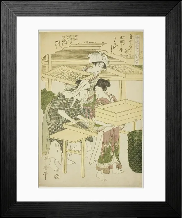 Framed Print : No. 4 (shi), from the series Women Engaged in the Sericulture Industry (Joshoku... c. 1798 / 1800. Creator: Kitagawa Utamaro. No. 4 (shi), from the series Women Engaged in the Sericulture Industry (Joshoku... c. 1798 / 1800) Framed Print : No. 4 (shi), from the series Women Engaged in the Sericulture Industry (Joshoku... c. 1798 / 1800. Creator: Kitagawa Utamaro. No. 4 (shi), from the series Women Engaged in the Sericulture Industry (Joshoku... c. 1798 / 1800)