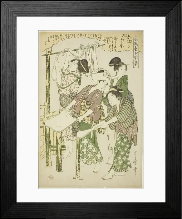 Framed Print : No. 10 (ju), from the series Women Engaged in the Sericulture Industry (Joshoku... c. 1798 / 1800. Creator: Kitagawa Utamaro. No. 10 (ju), from the series Women Engaged in the Sericulture Industry (Joshoku... c. 1798 / 1800) Framed Print : No. 10 (ju), from the series Women Engaged in the Sericulture Industry (Joshoku... c. 1798 / 1800. Creator: Kitagawa Utamaro. No. 10 (ju), from the series Women Engaged in the Sericulture Industry (Joshoku... c. 1798 / 1800)