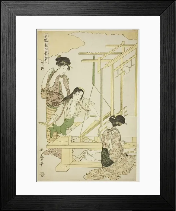 Framed Print : No. 12 (juni), from the series Women Engaged in the Sericulture Industry (Joshoku... c. 1798 / 1800. Creator: Kitagawa Utamaro. No. 12 (juni), from the series Women Engaged in the Sericulture Industry (Joshoku... c. 1798 / 1800) Framed Print : No. 12 (juni), from the series Women Engaged in the Sericulture Industry (Joshoku... c. 1798 / 1800. Creator: Kitagawa Utamaro. No. 12 (juni), from the series Women Engaged in the Sericulture Industry (Joshoku... c. 1798 / 1800)