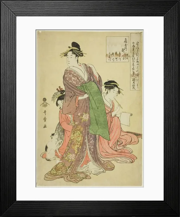 Framed Print : Takigawa of the Ogiya (Ogiya uchi Takigawa, Onami, Menami, Kisagawa, Hanamichi...Japan, 1793. Creator: Kitagawa Utamaro) Framed Print : Takigawa of the Ogiya (Ogiya uchi Takigawa, Onami, Menami, Kisagawa, Hanamichi...Japan, 1793. Creator: Kitagawa Utamaro)