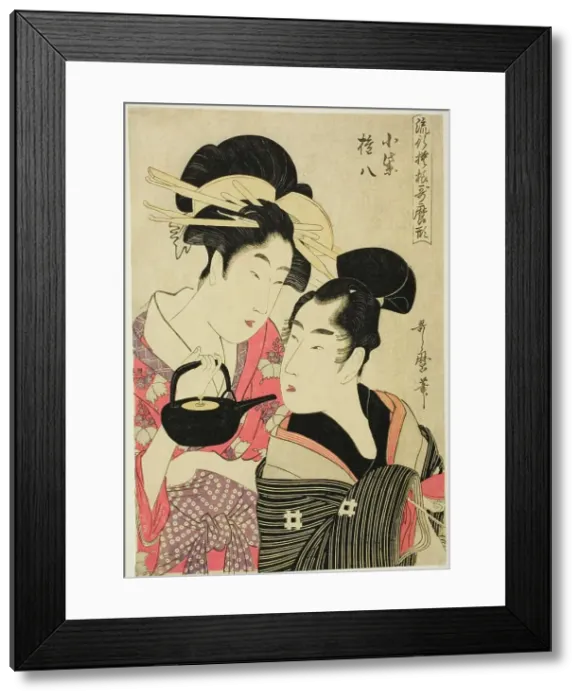 Framed Print : Komurasaki and Gonpachi, from the series Fashonable Patterns in Utamaro Style (Ryuko... c1798 / 99. Creator: Kitagawa Utamaro. Komurasaki and Gonpachi, from the series Fashonable Patterns in Utamaro Style (Ryuko... c1798 / 99) Framed Print : Komurasaki and Gonpachi, from the series Fashonable Patterns in Utamaro Style (Ryuko... c1798 / 99. Creator: Kitagawa Utamaro. Komurasaki and Gonpachi, from the series Fashonable Patterns in Utamaro Style (Ryuko... c1798 / 99)
