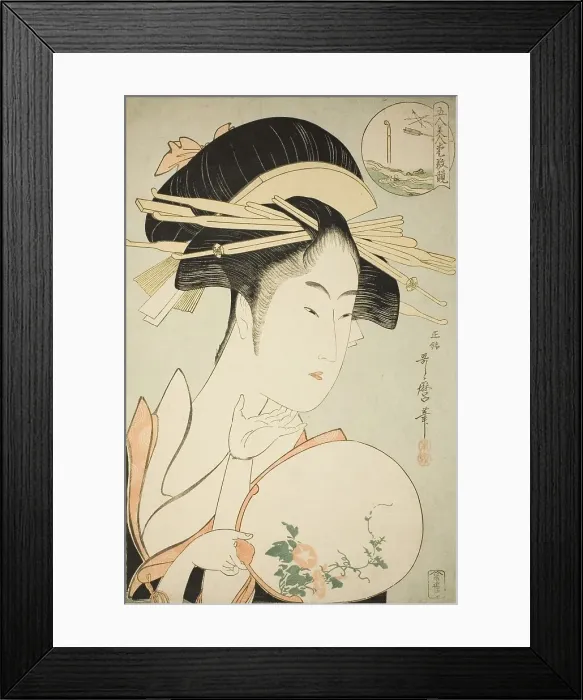 Framed Print : Kisegawa of the Matsubaya, from the series Comparing the Charms of Five Beauties... c. 1795 / 96. Creator: Kitagawa Utamaro. Kisegawa of the Matsubaya, from the series Comparing the Charms of Five Beauties... c. 1795 / 96 Framed Print : Kisegawa of the Matsubaya, from the series Comparing the Charms of Five Beauties... c. 1795 / 96. Creator: Kitagawa Utamaro. Kisegawa of the Matsubaya, from the series Comparing the Charms of Five Beauties... c. 1795 / 96