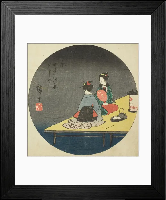 Framed Print : Enjoying the Evening Cool on the Riverbed at Shijo in Kyoto (Kyo Shijogawara yusuzumi), se... 1852. Creator: Ando Hiroshige Framed Print : Enjoying the Evening Cool on the Riverbed at Shijo in Kyoto (Kyo Shijogawara yusuzumi), se... 1852. Creator: Ando Hiroshige