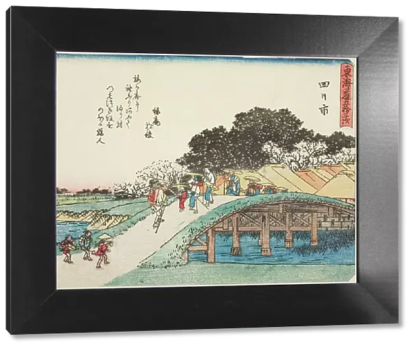 Yokkaichi, from the series 'Fifty-three Stations of the Tokaido (Tokaido gojusan tsu... c. 1837 / 42. Creator: Ando Hiroshige. Yokkaichi, from the series 'Fifty-three Stations of the Tokaido (Tokaido gojusan tsu... c. 1837 / 42)