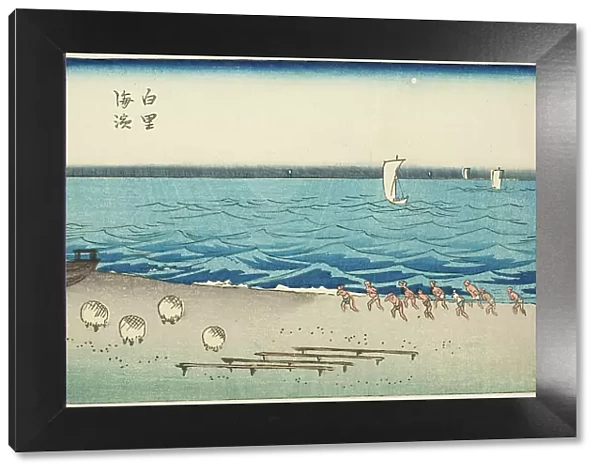Shirosato Beach in Kazusa Province (Kazusa Shirosato kaihin), section of sheet no. 7 from... 1852. Creator: Ando Hiroshige