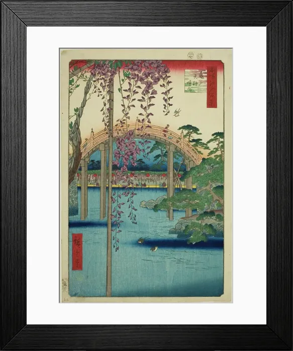Framed Print : Precincts of Kameido Tenjin Shrine (Kameido Tenjin keidai), from the series One Hundred... 1856. Creator: Ando Hiroshige. Precincts of Kameido Tenjin Shrine (Kameido Tenjin keidai), from the series One Hundred... 1856 Framed Print : Precincts of Kameido Tenjin Shrine (Kameido Tenjin keidai), from the series One Hundred... 1856. Creator: Ando Hiroshige. Precincts of Kameido Tenjin Shrine (Kameido Tenjin keidai), from the series One Hundred... 1856