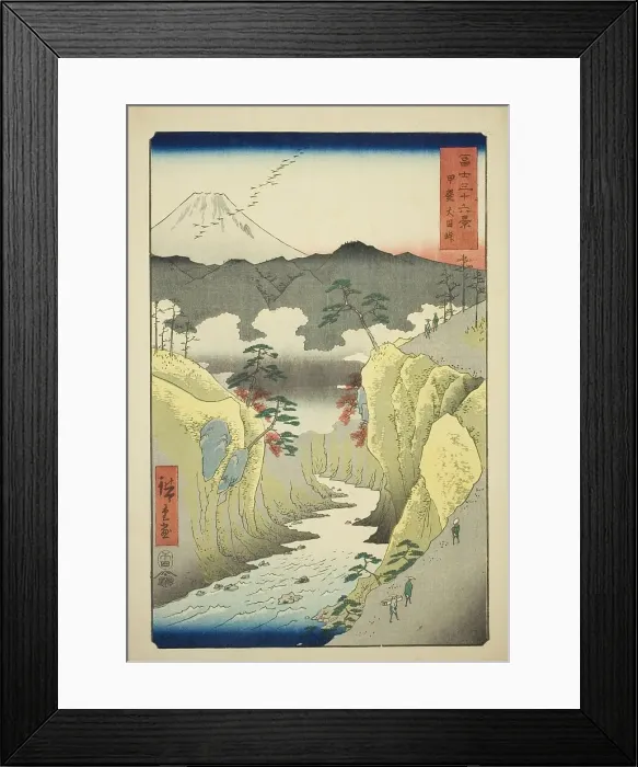 Framed Print : Inume Pass in Kai Province (Kai Inume toge), from the series Thirty-six Views of... 1858. Creator: Ando Hiroshige. Inume Pass in Kai Province (Kai Inume toge), from the series Thirty-six Views of... 1858. Creator: Ando Hiroshige