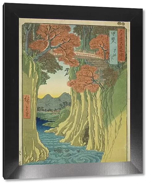 Kai Province: Monkey Bridge (Kai, Saruhashi), from the series 'Famous Places in the... 1853. Creator: Ando Hiroshige. Kai Province: Monkey Bridge (Kai, Saruhashi), from the series 'Famous Places in the... 1853. Creator: Ando Hiroshige