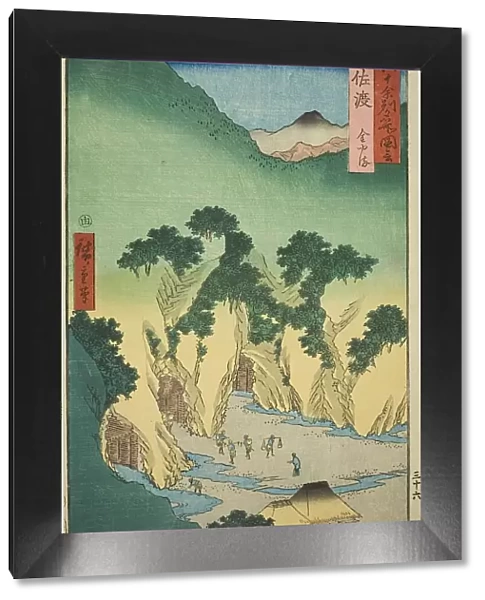 Sado Province: Gold Mines (Sado, Kinzan), from the series 'Famous Places in the Sixty-odd... 1853. Creator: Ando Hiroshige. Sado Province: Gold Mines (Sado, Kinzan), from the series 'Famous Places in the Sixty-odd... 1853