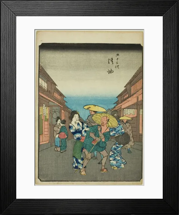 Framed Print : Goyu, from the series Fifty-three Stations [of the Tokaido] (Gojusan tsugi), also known... 1852. Creator: Ando Hiroshige. Goyu, from the series Fifty-three Stations [of the Tokaido] (Gojusan tsugi), also known... 1852