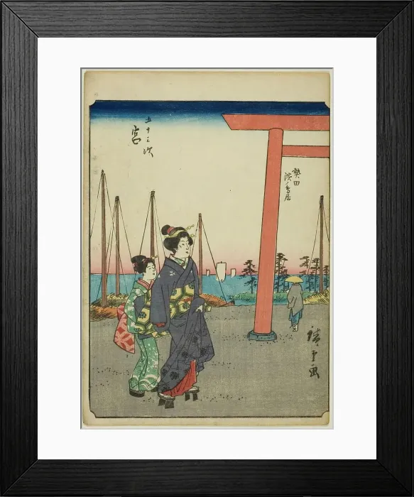 Framed Print : Miya, from the series Fifty-three Stations [of the Tokaido] (Gojusan tsugi), also known... 1852. Creator: Ando Hiroshige. Miya, from the series Fifty-three Stations [of the Tokaido] (Gojusan tsugi), also known... 1852