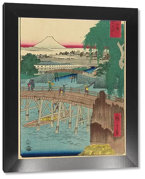 Ichikoku Bridge in the Eastern Capital (Toto Ichikokubashi), from the series 'Thirty-six... 1858. Creator: Ando Hiroshige. Ichikoku Bridge in the Eastern Capital (Toto Ichikokubashi), from the series 'Thirty-six... 1858