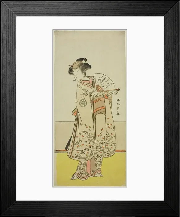 Framed Print : The Actor Nakamura Noshio I as Oiso no Tora (?) in the Play Shida Yuzuriha Horai Soga (?)... c1775. Creator: Shunsho Framed Print : The Actor Nakamura Noshio I as Oiso no Tora (?) in the Play Shida Yuzuriha Horai Soga (?)... c1775. Creator: Shunsho