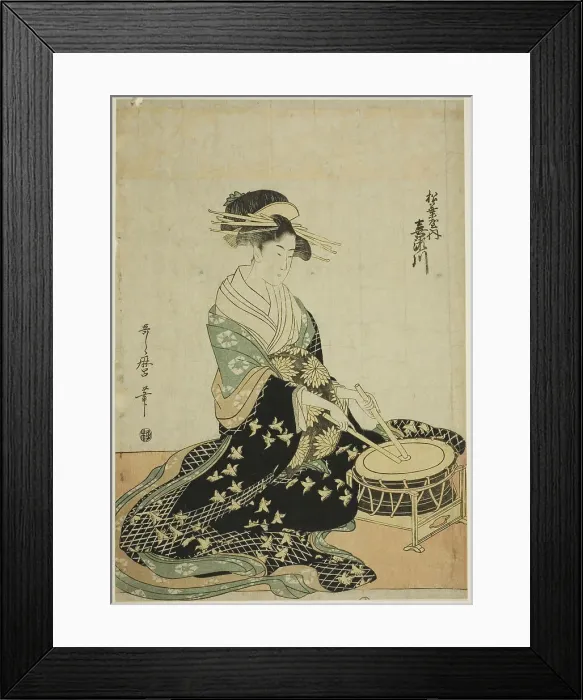 Framed Print : The Courtesan Kisegawa of the Matsubaya, from an untitled series of courtesans of the... c. 1797. Creator: Kitagawa Utamaro Framed Print : The Courtesan Kisegawa of the Matsubaya, from an untitled series of courtesans of the... c. 1797. Creator: Kitagawa Utamaro
