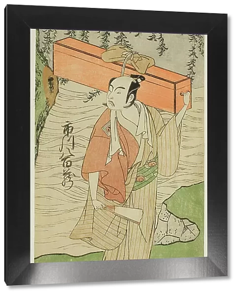 The Actor Ichikawa Yaozo II as Soga no Juro Sukenari Disguised as the Proefessional Jes... c. 1769. Creator: Shunsho