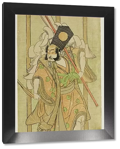The Actor Arashi Sangoro II as Asahina Saburo in the Play Iro Maki-e Soga no Sakazuki... c. 1773. Creator: Shunsho