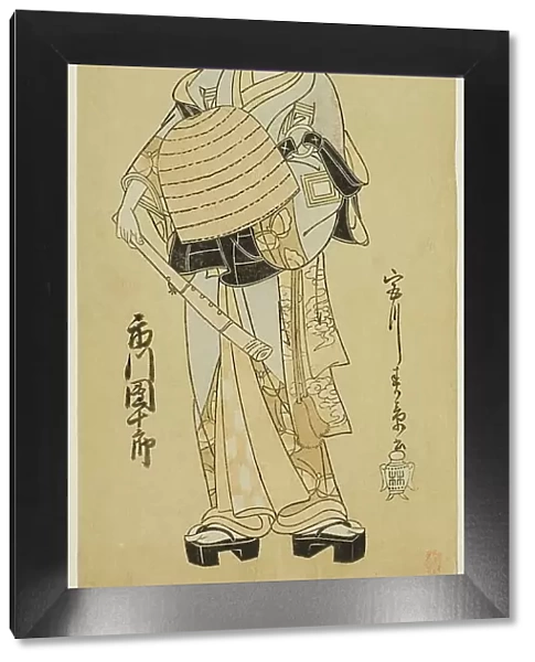 The Actor Ichikawa Danjuro V as Soga no Goro Disguised as a Komuso in the Play... c. 1771. Creator: Shunsho