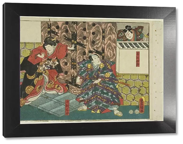 Actors as Fujisawa Shiro, Asari Yoichi, and Hangaku, from an untitled series of half...c. 1851 / 52. Creator: Utagawa Kunisada