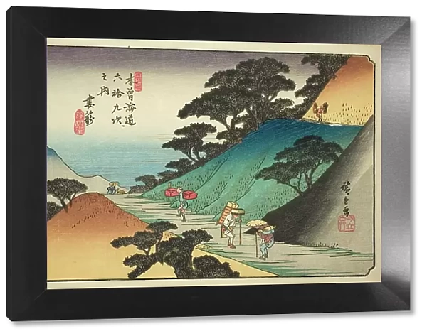 No. 43: Tsumagome, from the series 'Sixty-nine Stations of the Kisokaido (Kisokaido... c. 1835 / 38. Creator: Ando Hiroshige. No. 43: Tsumagome, from the series 'Sixty-nine Stations of the Kisokaido (Kisokaido... c. 1835 / 38)