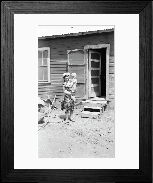 Framed Print : Typical Teutonic farm wife and child of Mills, New Mexico, area, 1935. Creator: Dorothea Lange Framed Print : Typical Teutonic farm wife and child of Mills, New Mexico, area, 1935. Creator: Dorothea Lange