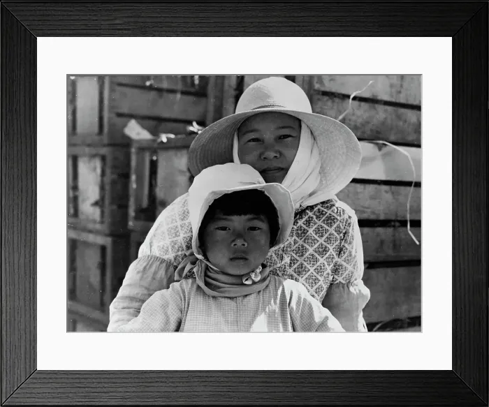 Framed Print : Japanese mother and daughter, agricultural workers near Guadalupe, California, 1937. Creator: Dorothea Lange Framed Print : Japanese mother and daughter, agricultural workers near Guadalupe, California, 1937. Creator: Dorothea Lange