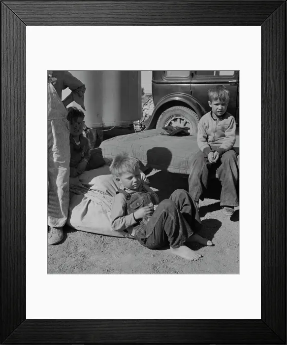 Framed Print : Children of Oklahoma migrants, near Calipatria, California, 1937. Creator: Dorothea Lange Framed Print : Children of Oklahoma migrants, near Calipatria, California, 1937. Creator: Dorothea Lange
