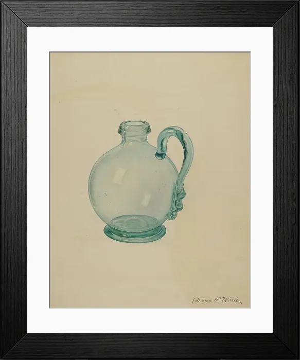 Framed Print : Blue Glass Egg Cup, c. 1940. Creator: Paul Ward Framed Print : Blue Glass Egg Cup, c. 1940. Creator: Paul Ward
