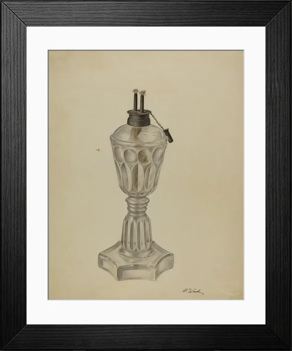 Framed Print : Camphene Lamp, 1935 / 1942. Creator: Paul Ward Framed Print : Camphene Lamp, 1935 / 1942. Creator: Paul Ward
