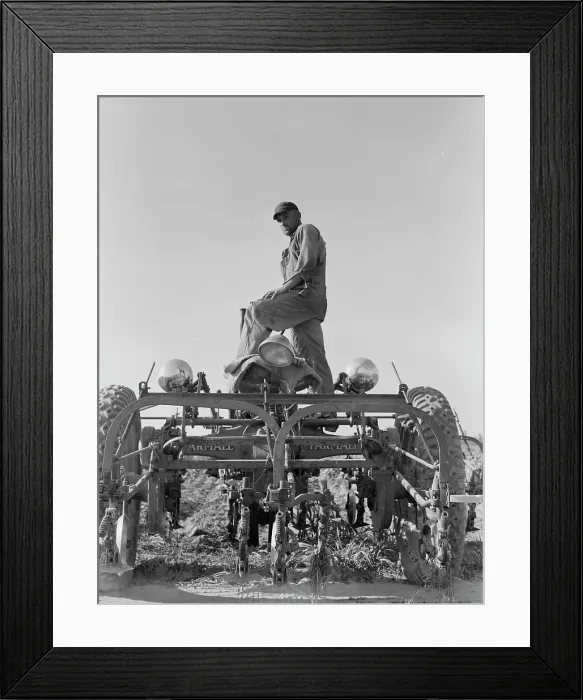 Framed Print : Tractor on Lake Dick project, Arkansas, 1938. Creator: Dorothea Lange Framed Print : Tractor on Lake Dick project, Arkansas, 1938. Creator: Dorothea Lange
