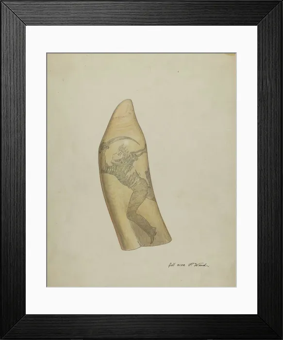 Framed Print : Scrimshaw, c. 1937. Creator: Paul Ward