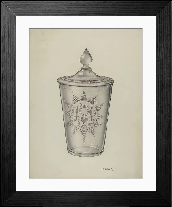 Framed Print : Covered Flip Glass, c. 1940. Creator: Paul Ward Framed Print : Covered Flip Glass, c. 1940. Creator: Paul Ward