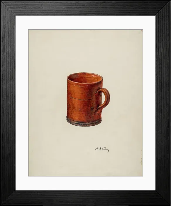 Framed Print : Earthenware Mug, c. 1940. Creator: Paul Ward Framed Print : Earthenware Mug, c. 1940. Creator: Paul Ward