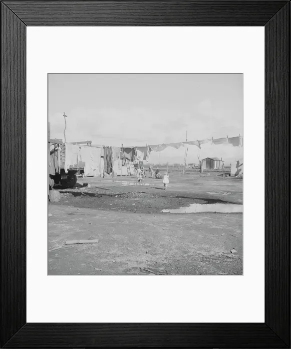 Framed Print : Migrants winter quarters, Farmersville, Tulare County, 1939. Creator: Dorothea Lange Framed Print : Migrants winter quarters, Farmersville, Tulare County, 1939. Creator: Dorothea Lange