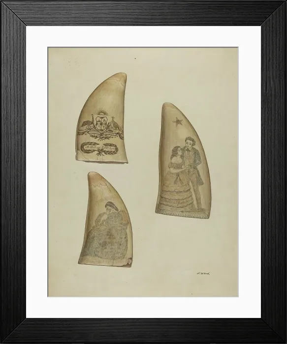 Framed Print : Scrimshaw, c. 1936. Creator: Paul Ward Framed Print : Scrimshaw, c. 1936. Creator: Paul Ward