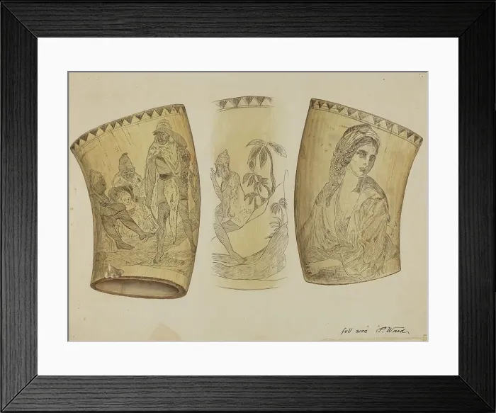 Framed Print : Scrimshaw, c. 1937. Creator: Paul Ward Framed Print : Scrimshaw, c. 1937. Creator: Paul Ward