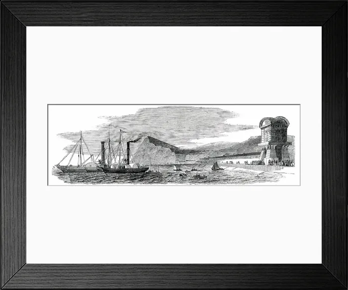 Framed Print : Submarine Electric Telegraph between Dover and Calais - Temporary Station at Dover...1850. Creator: Unknown Framed Print : Submarine Electric Telegraph between Dover and Calais - Temporary Station at Dover...1850. Creator: Unknown
