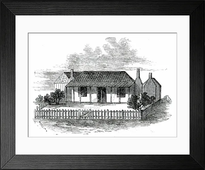 Framed Print : Settler's Station in Port Phillip, 1850. Creator: Unknown Framed Print : Settler's Station in Port Phillip, 1850. Creator: Unknown