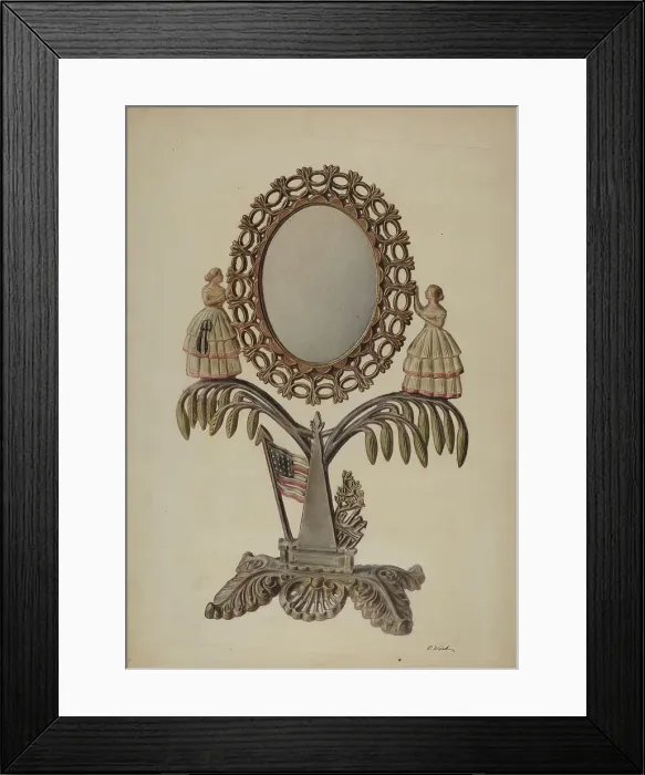 Framed Print : Dressing Mirror (cast iron), 1939. Creator: Paul Ward Framed Print : Dressing Mirror (cast iron), 1939. Creator: Paul Ward