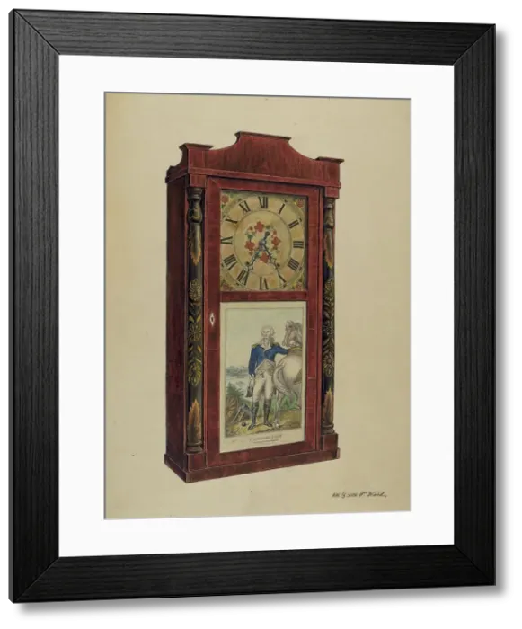 Framed Print : Clock, probably 1937. Creator: Paul Ward Framed Print : Clock, probably 1937. Creator: Paul Ward