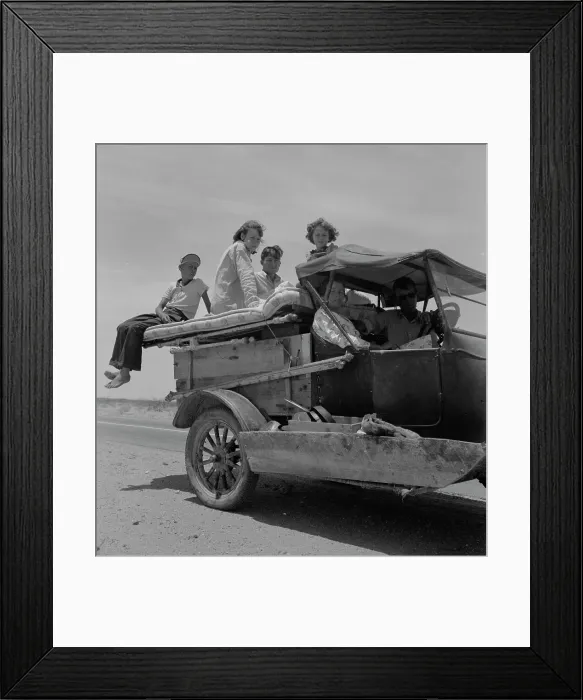 Framed Print : Migratory family, Route 70, Arizona, 1937. Creator: Dorothea Lange Framed Print : Migratory family, Route 70, Arizona, 1937. Creator: Dorothea Lange