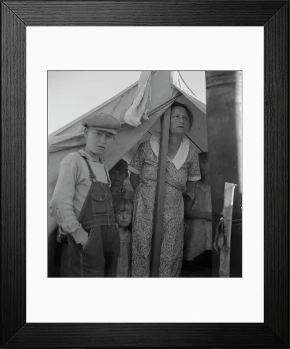 Framed Print : Refugee family from the Rio Grande Valley, Texas, near Holtville, California, 1937. Creator: Dorothea Lange Framed Print : Refugee family from the Rio Grande Valley, Texas, near Holtville, California, 1937. Creator: Dorothea Lange