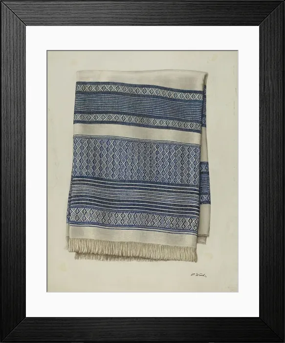 Framed Print : Homespun Tablecloth, 1935 / 1942. Creator: Paul Ward Framed Print : Homespun Tablecloth, 1935 / 1942. Creator: Paul Ward