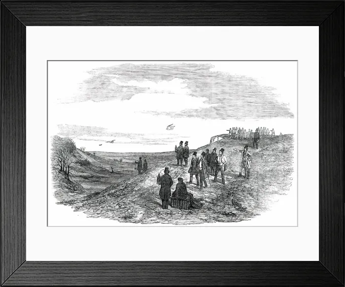 Framed Print : Hawking on the Downs, near Wallingford, 1850. Creator: Unknown Framed Print : Hawking on the Downs, near Wallingford, 1850. Creator: Unknown