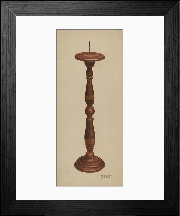 Framed Print : Candlestick, 1935 / 1942. Creator: Paul Ward