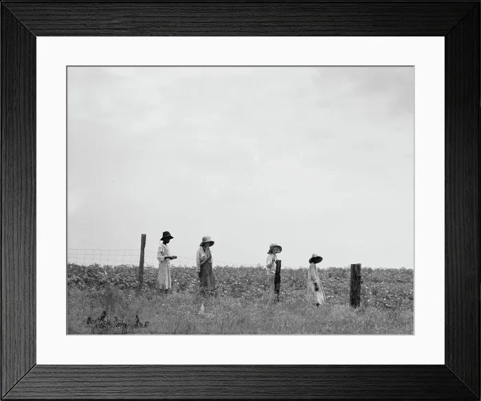 Framed Print : Cotton hoers leaving the fields for lunch, Georgia, 1937. Creator: Dorothea Lange Framed Print : Cotton hoers leaving the fields for lunch, Georgia, 1937. Creator: Dorothea Lange