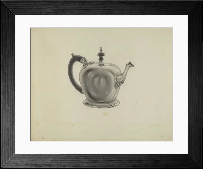 Framed Print : Silver Teapot, c. 1938. Creator: Aaron Fastovsky Framed Print : Silver Teapot, c. 1938. Creator: Aaron Fastovsky