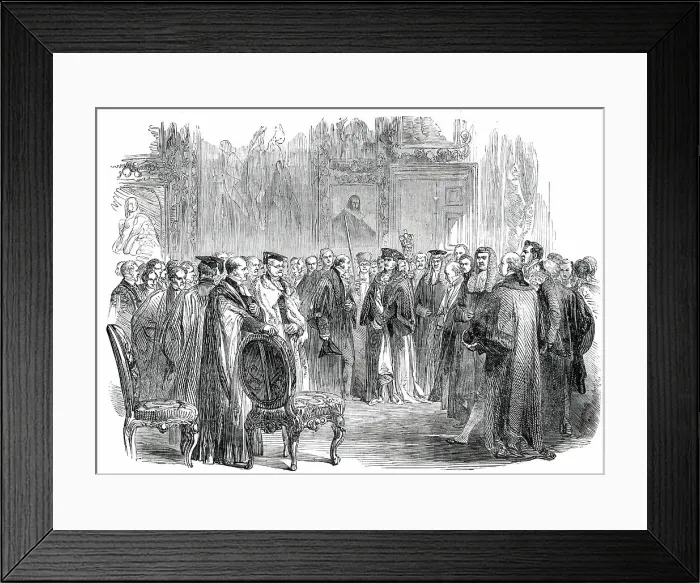 Framed Print : Presentation of Addresses to Her Majesty, at Windsor Castle... 1850. Creator: Unknown Framed Print : Presentation of Addresses to Her Majesty, at Windsor Castle... 1850. Creator: Unknown